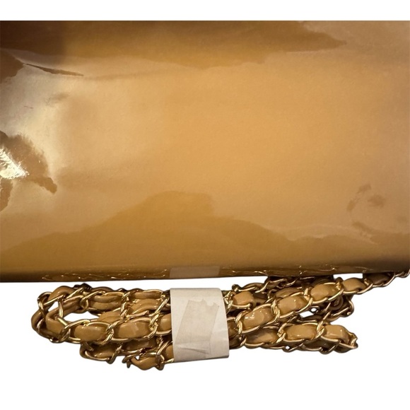 Valentino Orlandi Vegan Patent Leather Taupe crossbody/shoulder bag/clutch - Picture 10 of 12